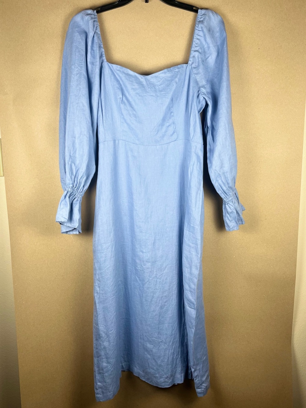 Beulah Blue Puff Sleeve Dress S Sweetheart Neckline Cotton Cottagecore Prairie